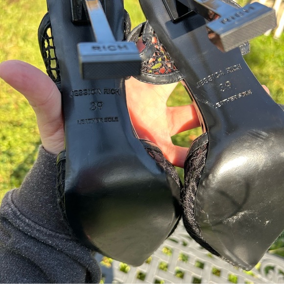 JESSICA RICH Ysabelle‎ Stiletto Fishnet Pointed Toe Pump in Black Size 39 (9 us) - Picture 8 of 9